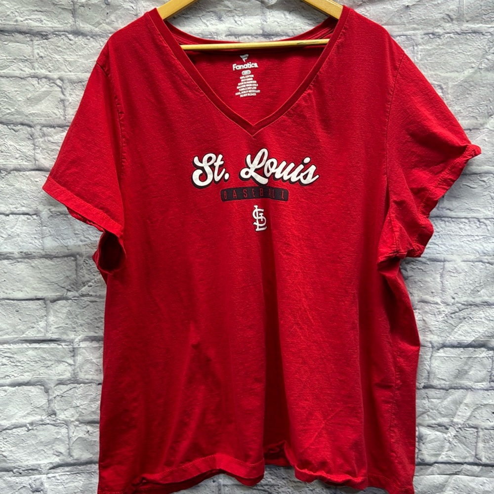 St Louis Baseball Shirt Fanatics V-Neck 4X Plus Size